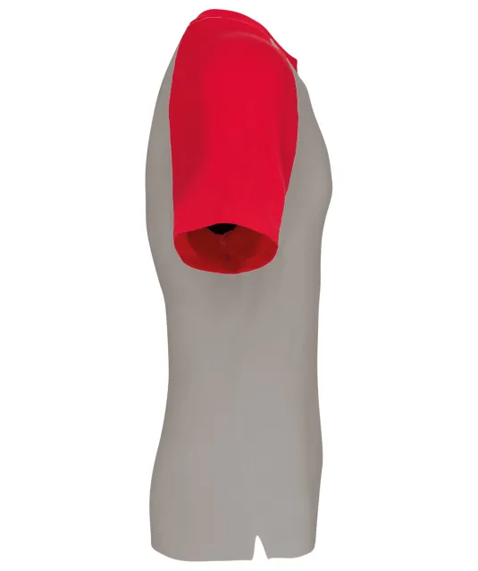 K330 - Baseball - Tweekleurig t-shirt Light Grey / Red