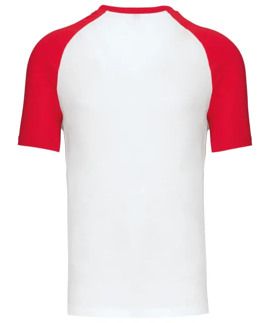 K330 - Baseball - Tweekleurig t-shirt White / Red