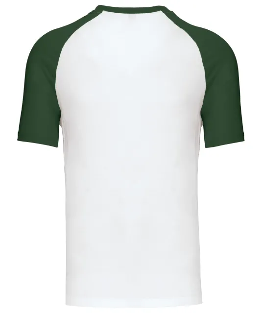K330 - Baseball - Tweekleurig t-shirt White / Forest Green