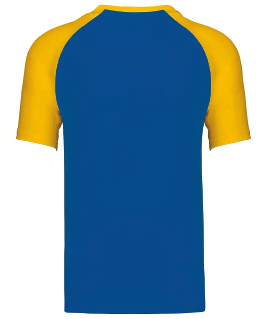 K330 - Baseball - Tweekleurig t-shirt Royal Blue / Yellow