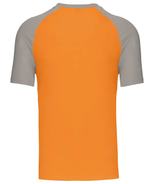 K330 - Baseball - Tweekleurig t-shirt Orange / Light Grey
