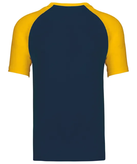 K330 - Baseball - Tweekleurig t-shirt Navy / Yellow