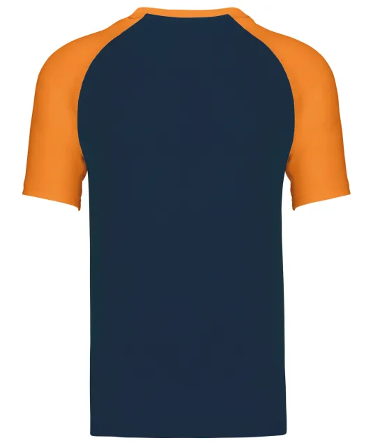 K330 - Baseball - Tweekleurig t-shirt Navy / Orange