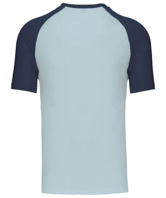 K330 - Baseball - Tweekleurig t-shirt Ice Blue / Denim