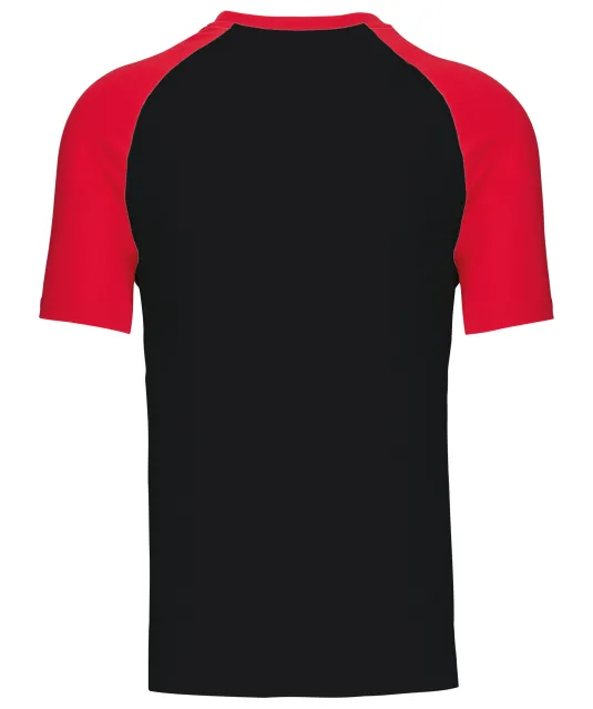 K330 - Baseball - Tweekleurig t-shirt Black / Red