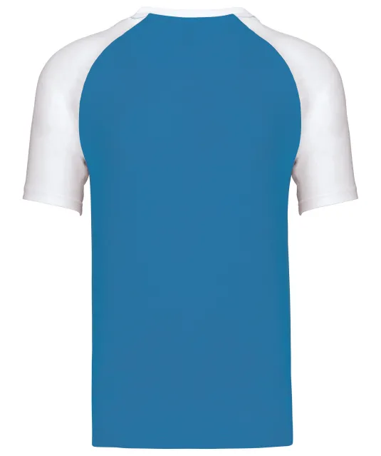 K330 - Baseball - Tweekleurig t-shirt Aqua Blue / White