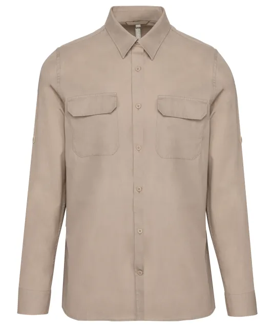 K590 - Overhemd safari lange mouwen Beige