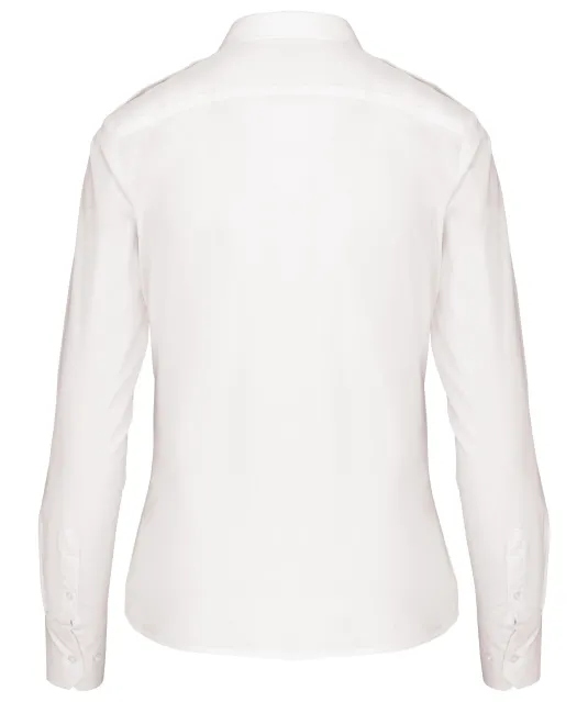 K506 - Damespilootoverhemd lange mouwen White