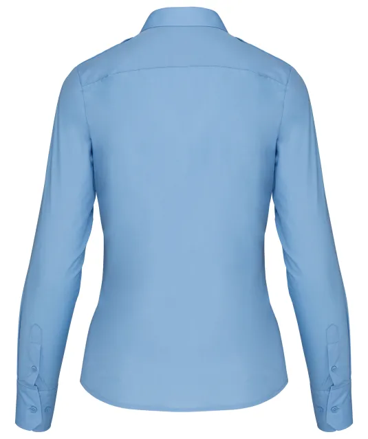 K506 - Damespilootoverhemd lange mouwen Sky Blue