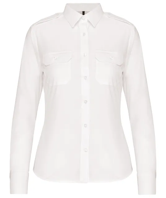 K506 - Damespilootoverhemd lange mouwen White