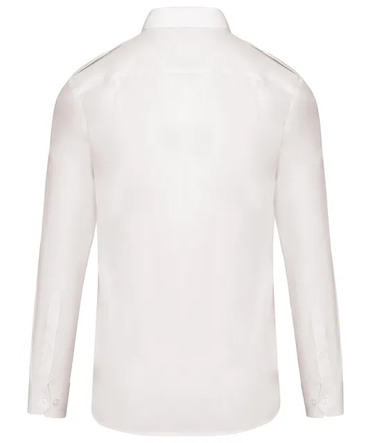 K505 - Herenpilootoverhemd lange mouwen White