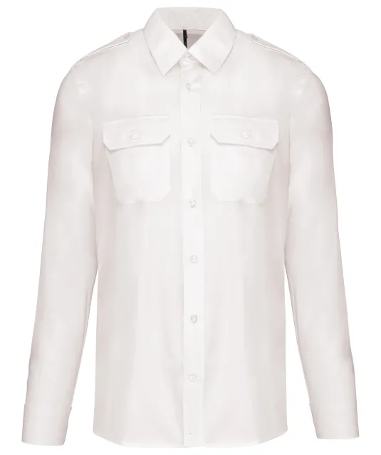 K505 - Herenpilootoverhemd lange mouwen White