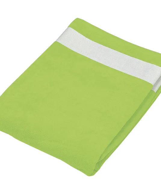 K118 - Fluwelen Strandlaken Lime / White