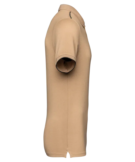 WK270 - Contrasterende polo Day To Day korte mouwen Camel / Black