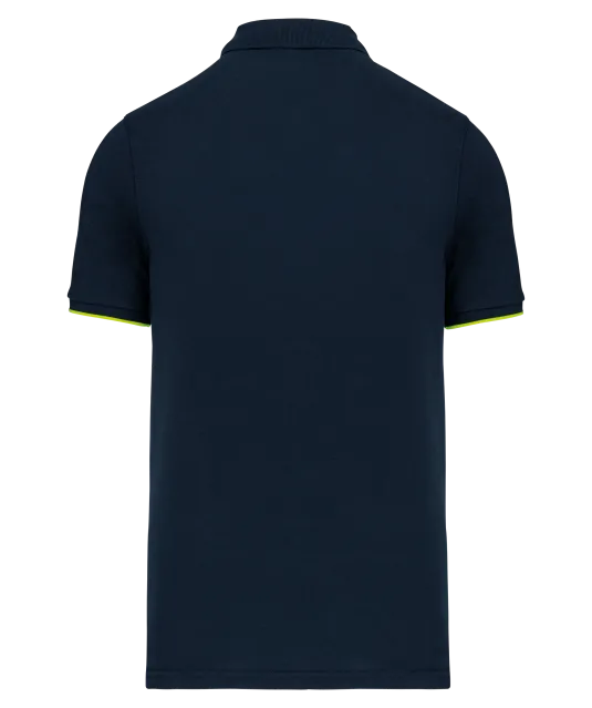 WK270 - Contrasterende polo Day To Day korte mouwen Navy / Fluorescent Yellow
