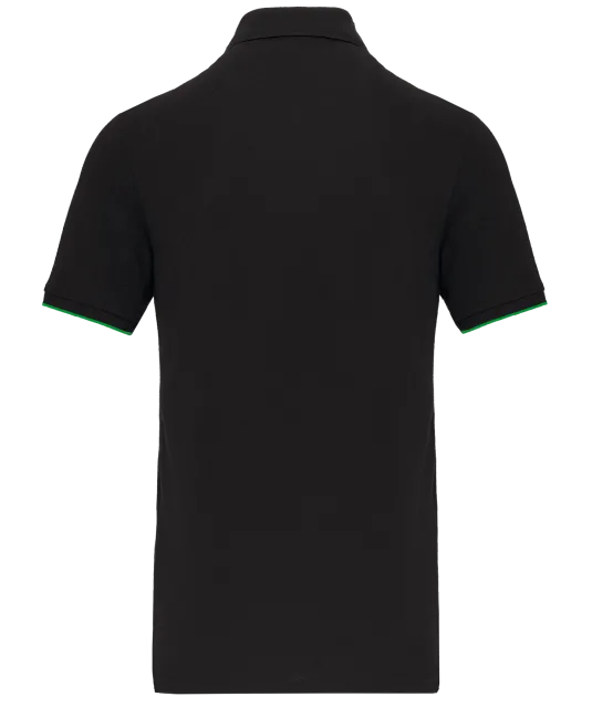 WK270 - Contrasterende polo Day To Day korte mouwen Black / Kelly Green