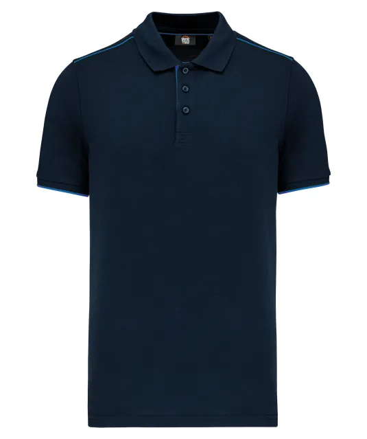 WK270 - Contrasterende polo Day To Day korte mouwen Navy / Light Royal Blue