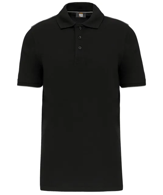 WK270 - Contrasterende polo Day To Day korte mouwen Black / Silver