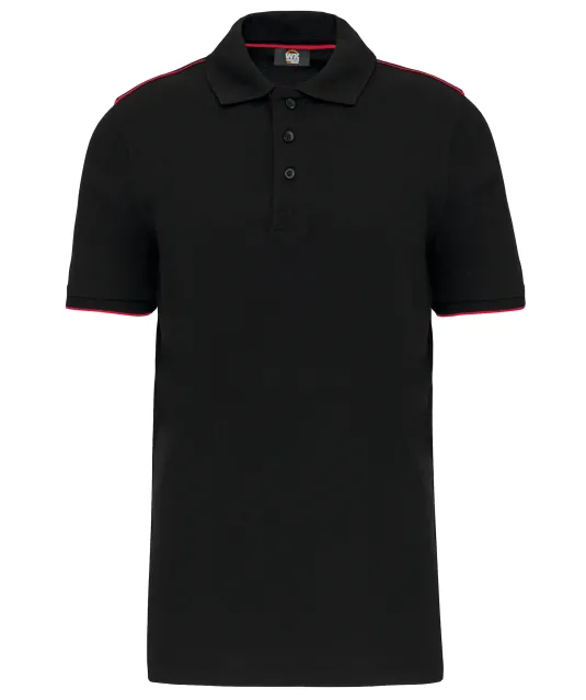 WK270 - Contrasterende polo Day To Day korte mouwen Black / Red