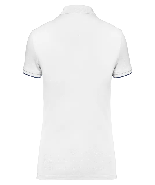 WK271 - Contrasterende damespolo Day To Day korte mouwen White / Navy