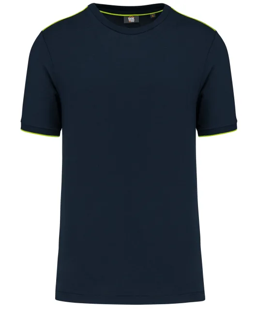 WK3020 - T-shirt Day To Day korte mouwen Navy / Fluorescent Yellow