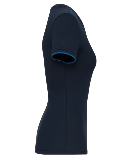 WK3021 - Dames-T-shirt Day To Day korte mouwen Navy / Light Royal Blue