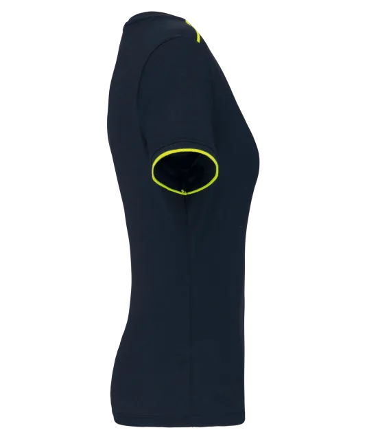 WK3021 - Dames-T-shirt Day To Day korte mouwen Navy / Fluorescent Yellow