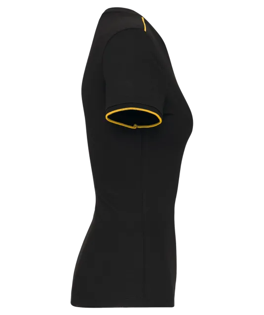 WK3021 - Dames-T-shirt Day To Day korte mouwen Black / Yellow