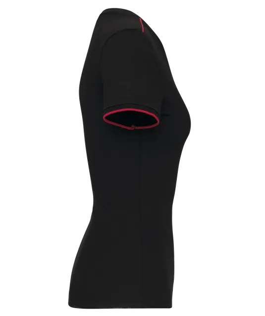 WK3021 - Dames-T-shirt Day To Day korte mouwen Black / Red
