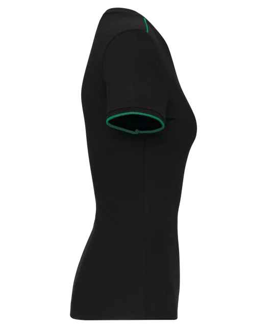 WK3021 - Dames-T-shirt Day To Day korte mouwen Black / Kelly Green
