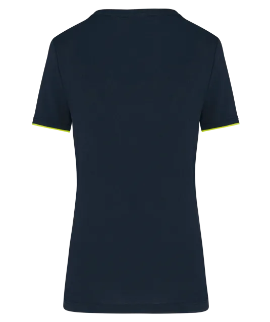 WK3021 - Dames-T-shirt Day To Day korte mouwen Navy / Fluorescent Yellow