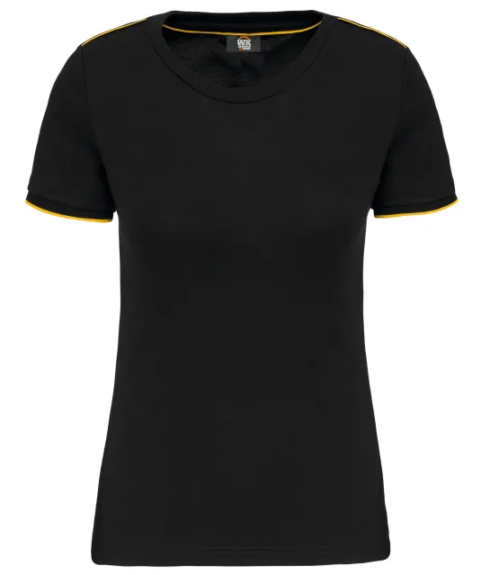 WK3021 - Dames-t-shirt Day To Day korte mouwen Black / Yellow