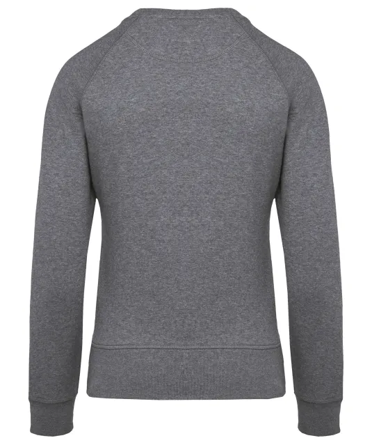 K481 - Damessweater BIO ronde hals raglanmouwen Grey Heather