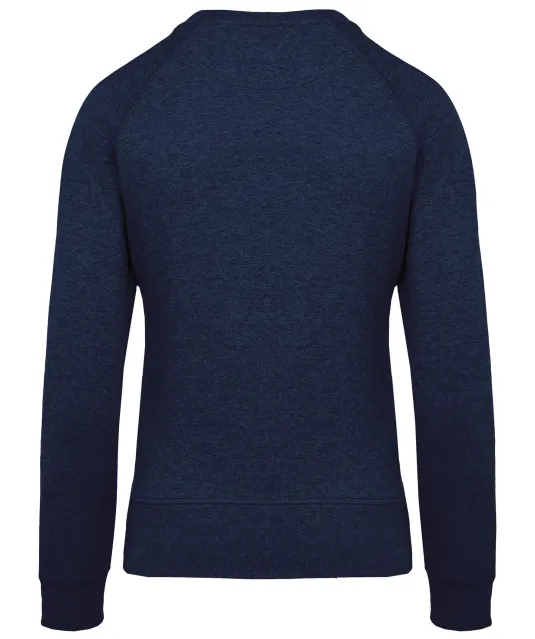 K481 - Damessweater BIO ronde hals raglanmouwen French Navy Heather