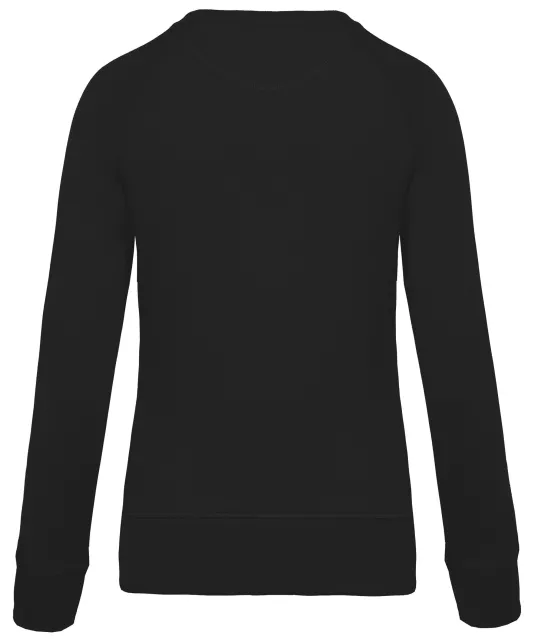 K481 - Damessweater BIO ronde hals raglanmouwen Black