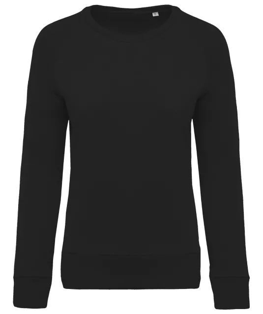 K481 - Damessweater BIO ronde hals raglanmouwen Black