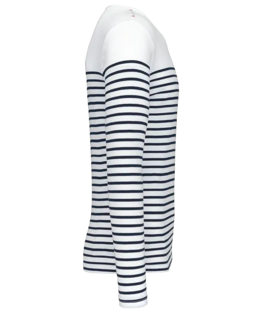 K366 - Gestreept heren-t-shirt lange mouwen White / Navy Stripes