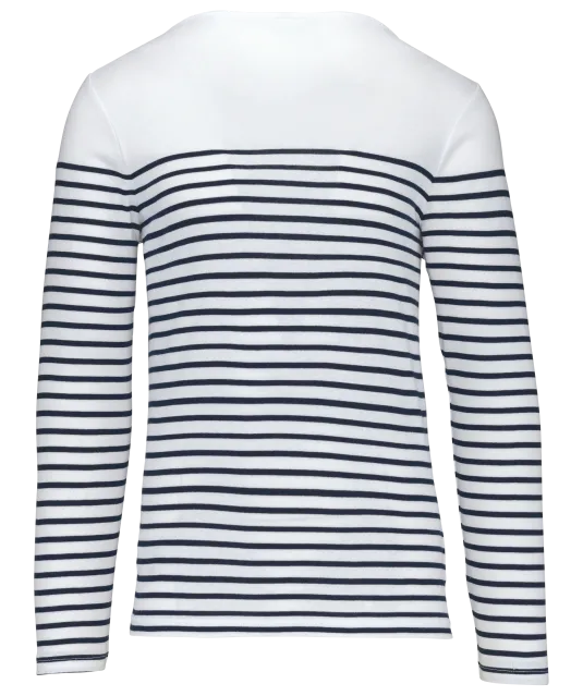 K366 - Gestreept heren-t-shirt lange mouwen White / Navy Stripes