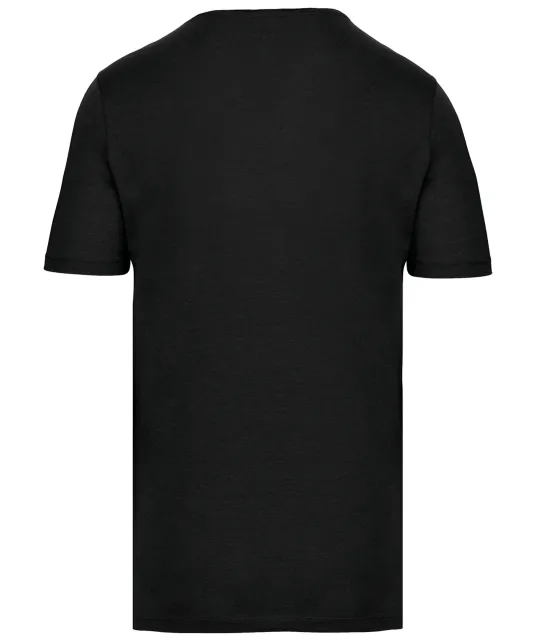 K398 - Bio T-shirt kraag met onafgewerkte rand korte mouwen Black