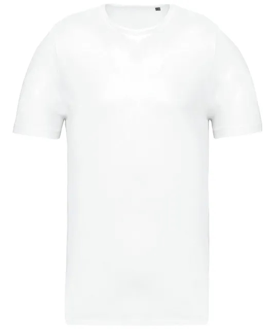K398 - Bio T-shirt kraag met onafgewerkte rand korte mouwen White