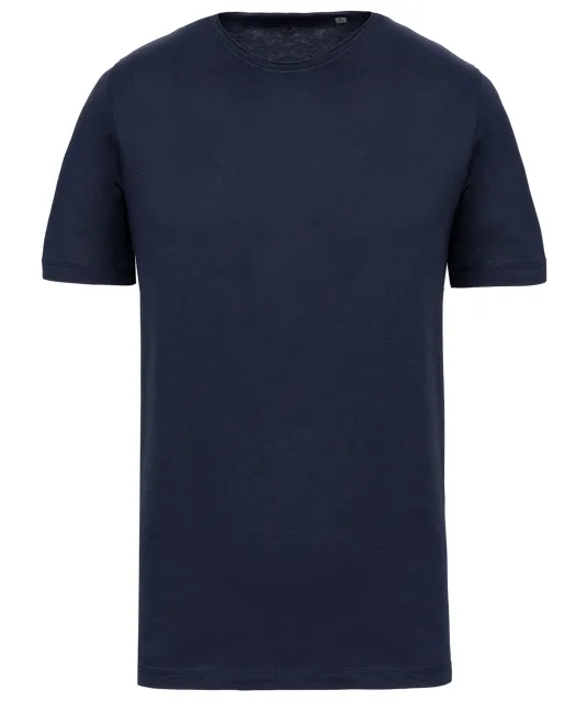 K398 - Bio T-shirt kraag met onafgewerkte rand korte mouwen Navy