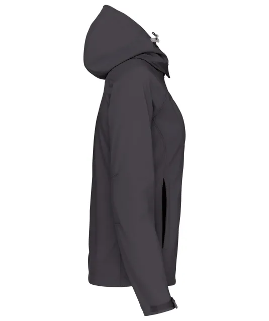 K414 - Dames softshell jas met afneembare capuchon Titanium
