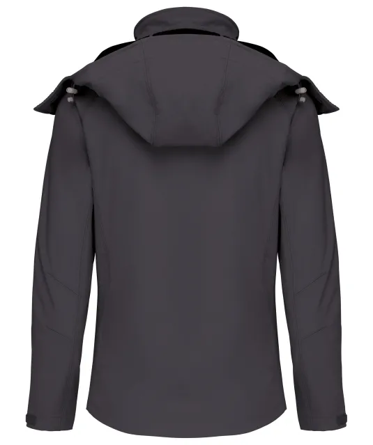K414 - Dames softshell jas met afneembare capuchon Titanium
