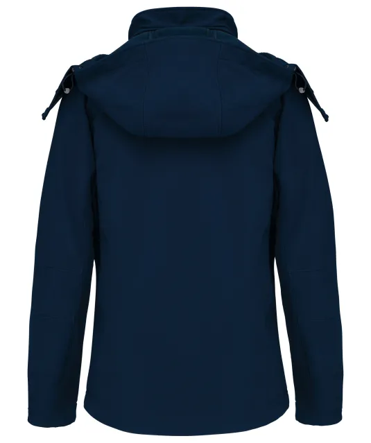 K414 - Dames softshell jas met afneembare capuchon Navy
