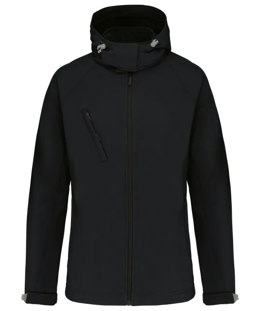 K414 - Dames softshell jas met afneembare capuchon Black