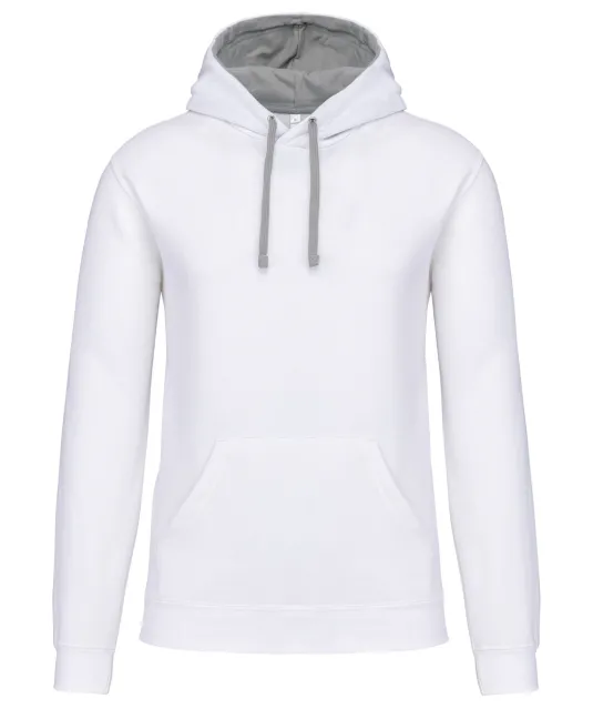 K446 - Sweater met contrasterende capuchon White / Fine Grey