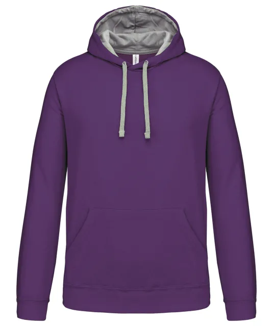 K446 - Sweater met contrasterende capuchon Purple / Oxford Grey