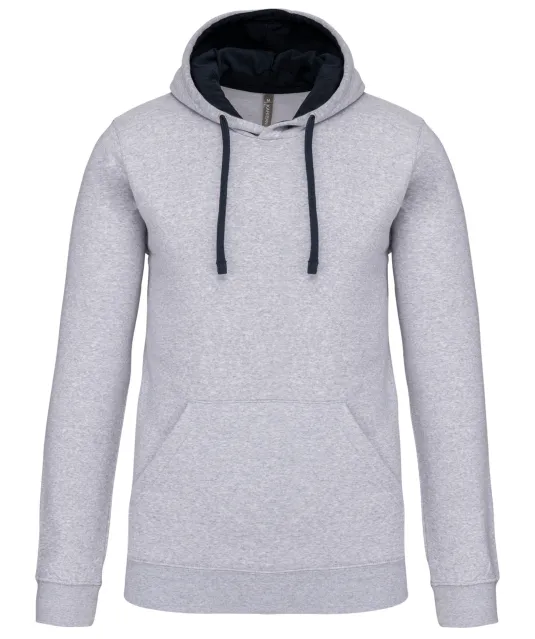 K446 - Sweater met contrasterende capuchon Oxford Grey / Navy