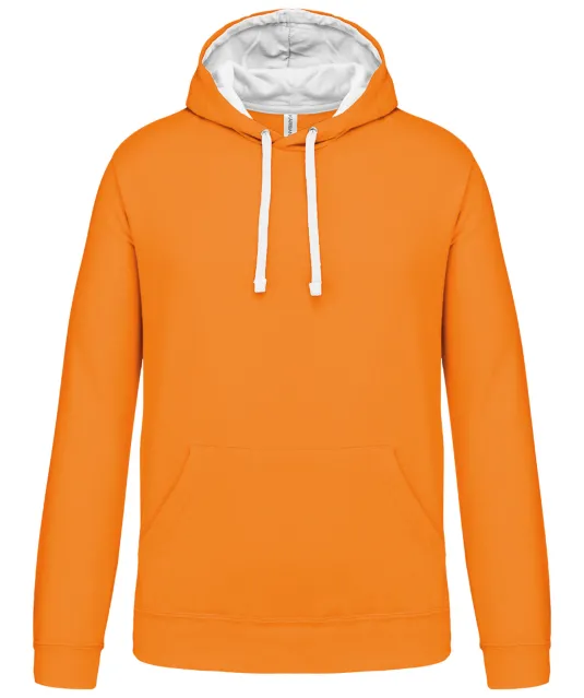 K446 - Sweater met contrasterende capuchon Orange / White
