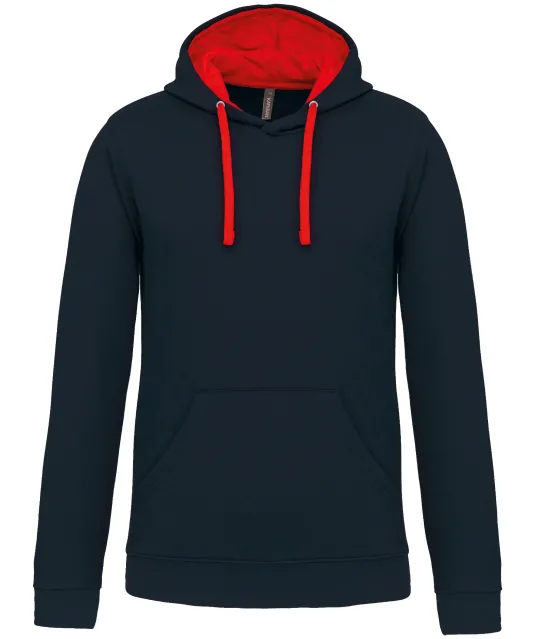 K446 - Sweater met contrasterende capuchon Navy / Red